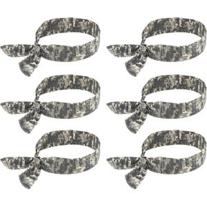 imageErgodyne Chill Its 6700 Cooling Bandana Evaporative Polymer Crystals For Cooling Relief Tie For Adjustable Fit 6Pack BlueCamo
