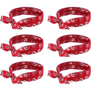 imageErgodyne Chill Its 6700 Cooling Bandana Evaporative Polymer Crystals For Cooling Relief Tie For Adjustable Fit 6Pack BlueRed Western