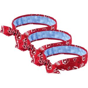 imageErgodyne Chill Its 6700CT Cooling Bandana Lined with Evaporative PVA Material for Fast Cooling Relief Tie for Adjustable Fit BlueRed Western