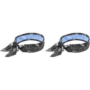 imageErgodyne Chill Its 6700CT Cooling Bandana Lined with Evaporative PVA Material for Fast Cooling Relief Tie for Adjustable Fit BlueSkulls