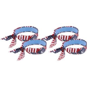 imageErgodyne Chill Its 6700CT Cooling Bandana Lined with Evaporative PVA Material for Fast Cooling Relief Tie for Adjustable Fit BlueStars and Stripes