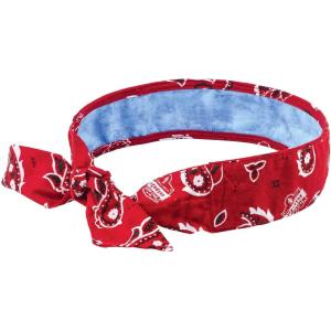 imageErgodyne Chill Its 6700CT Cooling Bandana Lined with Evaporative PVA Material for Fast Cooling Relief Tie for Adjustable Fit Red Western Each