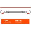 image:imageErgodyne Squids 3149 Heavy Duty Tool Lanyard Double Locking Carabiner Tool Weight Capacity 80lbs OrangeDual Carabiners