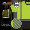 image:imageErgodyne UnisexAdult Glowear 8294bk Performance Hivis TShirt  Type R Class 2 Black BottomLime
