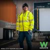 image:imageErgodyne UnisexAdult Glowear 8305w Womens Performance Hivis Hooded Zipup Sweatshirt  Type R Class 3Lime
