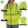 image:imageErgodyne UnisexAdult Glowear 8305w Womens Performance Hivis Hooded Zipup Sweatshirt  Type R Class 3Lime