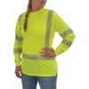 image:imageErgodyne Womens Glowear 8387 Womens Performance Hivis Long Sleeve TShirt  Type R Class 3Lime