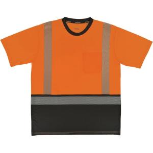 image:imageErgodyne UnisexAdult Glowear 8294bk Performance Hivis TShirt  Type R Class 2 Black BottomOrange