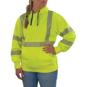 image:imageErgodyne UnisexAdult Glowear 8304w Womens Performance Hivis Hooded Sweatshirt  Type R Class 3Lime