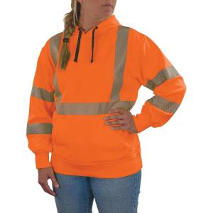 image:imageErgodyne UnisexAdult Glowear 8304w Womens Performance Hivis Hooded Sweatshirt  Type R Class 3Orange