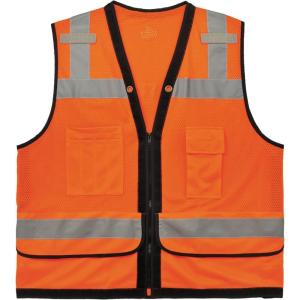 image:imageErgodyne unisex adult Heavyduty Class 2 Heavy Duty Mesh Surveyors Vest Lime XXLarge3XLarge USOrange