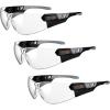 image:imageErgodyne Skullerz SAGA Frameless Safety Sunglasses Anti Fog Clear Lens 3Pack