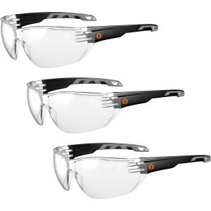 image:imageErgodyne Skullerz VALI Frameless Safety Glasses Lightweight Anti Fog Clear Lens 3Pack