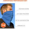 image:imageErgodyne Chill Its 6483 Cooling Neck Gaiter Bandana with Pocket for Ice or 6283 Phase Change Cool Pack UPF 50 Sun ProtectionBlue LargeXLargeCooling Neck Gaiter Bandana Pocket
