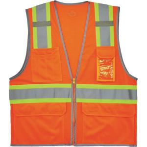 image:imageErgodyne Unisex Twotone  Class 2 Two Tone Mesh Vest Single Size Orange Small USOrange