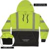 image:imageErgodyne unisexadult Glowear 8317bk Performance Hivis Hooded Sweatshirt  Type R Class 3 Black BottomLime