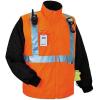 image:imageHigh Visibility Reflective Thermal Jacket Set Includes Outer Rain Shell amp Thermal Jacket with Zip Off SleevesOrange