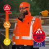 image:imageHigh Visibility Reflective Thermal Jacket Set Includes Outer Rain Shell amp Thermal Jacket with Zip Off SleevesOrange