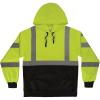 image:imageErgodyne UnisexAdult Glowear 8311bk Essential Hivis Hooded Sweatshirt  Type R Class 3 Black BottomLime