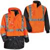 image:imageHigh Visibility Reflective Thermal Jacket Set Includes Outer Rain Shell amp Thermal Jacket with Zip Off SleevesOrange