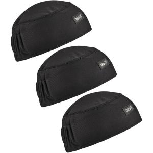 image:imageErgodyne Chill Its 6630 Skull Cap Lined with Terry Cloth Sweatband Sweat Wicking BlueBlack3pk