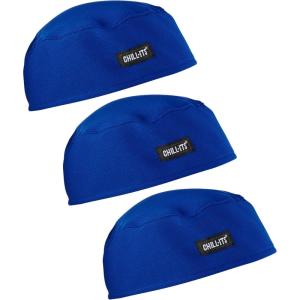 image:imageErgodyne Chill Its 6630 Skull Cap Lined with Terry Cloth Sweatband Sweat Wicking BlueBlue3pk