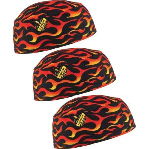image:imageErgodyne Chill Its 6630 Skull Cap Lined with Terry Cloth Sweatband Sweat Wicking BlueFlames