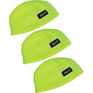 image:imageErgodyne Chill Its 6630 Skull Cap Lined with Terry Cloth Sweatband Sweat Wicking BlueLime3pk