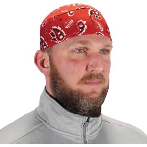 image:imageErgodyne Chill Its 6630 Skull Cap Lined with Terry Cloth Sweatband Sweat Wicking BlueRed Western