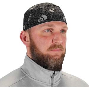 image:imageErgodyne Chill Its 6630 Skull Cap Lined with Terry Cloth Sweatband Sweat Wicking BlueSkulls