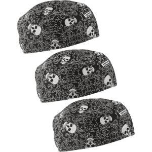 image:imageErgodyne Chill Its 6630 Skull Cap Lined with Terry Cloth Sweatband Sweat Wicking BlueSkulls3pk