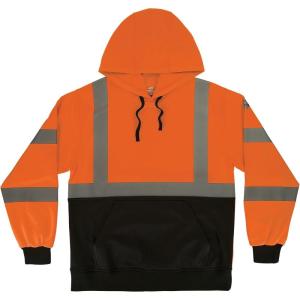 image:imageErgodyne UnisexAdult Glowear 8311bk Essential Hivis Hooded Sweatshirt  Type R Class 3 Black BottomOrange