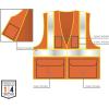 image:imageErgodyne  26183 GloWear 8235ZX ANSI TwoTone High Visibility Orange Safety Vest with XBack Small MediumSmallMedium