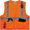 image:imageErgodyne GloWear 8225HL ANSI High Visibility Lime Solid Reflective Safety Vest Hook amp Loop Closure 2XL3XLHook  Loop Orange