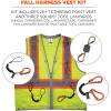 image:imageErgodyne GloWear 8231TVK Unisex Adult Tool Tethering Safety Vest Kit Includes 3 Tool LanyardsLime