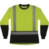 image:imageErgodyne Unisex Adult Glowear 8278bk Womens Performance Hivis Long Sleeve TShirt  Type R Class 2 Black BottomLime