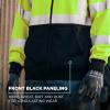 image:imageErgodyne Unisex Adult Glowear 8312bk Essential Hivis Hooded Zipup Sweatshirt  Type R Class 3 Black BottomLime
