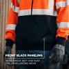 image:imageErgodyne Unisex Adult Glowear 8312bk Essential Hivis Hooded Zipup Sweatshirt  Type R Class 3 Black BottomOrange