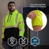 image:imageErgodyne Unisex Adult Glowear 8317bk Performance Hivis Hooded Sweatshirt  Type R Class 3 Black BottomLime
