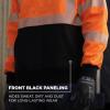 image:imageErgodyne Unisex Adult Glowear 8317bk Performance Hivis Hooded Sweatshirt  Type R Class 3 Black BottomOrange