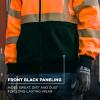 image:imageErgodyne Unisex Adult Glowear 8318bk Performance Hivis Hooded Zipup Sweatshirt  Type R Class 3 Black BottomOrange