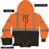 image:imageErgodyne Unisex Adult Glowear 8318bk Performance Hivis Hooded Zipup Sweatshirt  Type R Class 3 Black BottomOrange