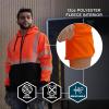 image:imageErgodyne Unisex Adult Glowear 8318bk Performance Hivis Hooded Zipup Sweatshirt  Type R Class 3 Black BottomOrange