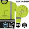 image:imageErgodyne Unisex Adult Glowear 8369bk Essential Hivis Long Sleeve TShirt  Type R Class 3 Black BottomLime