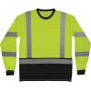 image:imageErgodyne Unisex Adult Glowear 8369bk Essential Hivis Long Sleeve TShirt  Type R Class 3 Black BottomLime