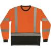image:imageErgodyne Unisex Adult Glowear 8369bk Essential Hivis Long Sleeve TShirt  Type R Class 3 Black BottomOrange