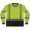 image:imageErgodyne Unisex Adult Glowear 8371bk Performance Hivis Long Sleeve TShirt  Type R Class 3 Black BottomLime