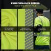 image:imageErgodyne Unisex Adult Glowear 8371bk Performance Hivis Long Sleeve TShirt  Type R Class 3 Black BottomLime