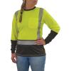 image:imageErgodyne Unisex Adult Glowear 8278bk Womens Performance Hivis Long Sleeve TShirt  Type R Class 2 Black BottomLime