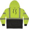 image:imageErgodyne Unisex Adult Glowear 8317bk Performance Hivis Hooded Sweatshirt  Type R Class 3 Black BottomLime